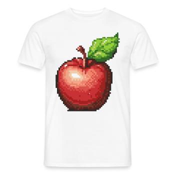 Icône Apple Pixel - T-shirt homme - blanc - Devant - AI Model Male 178 dark (178cm)