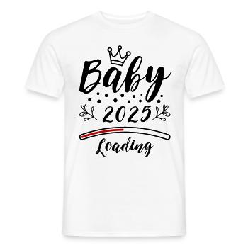 Baby 2025 Loading Pregnant Saying - Men's T-Shirt - white - Front - AI Model Male 178 dark (178cm)