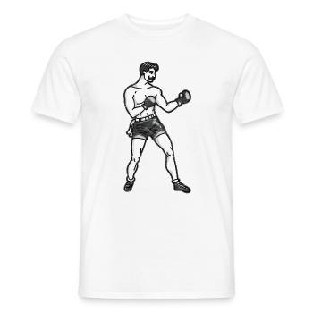 Retro Vintage Boxer mit Schnurbart Geschenk - Männer T-Shirt - Weiß - Vorne - AI Model Male 178 dark (178cm)