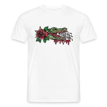 Cadeau traditionnel de tatouage de tatouage de crocodile - T-shirt homme - blanc - Devant - AI Model Male 178 dark (178cm)