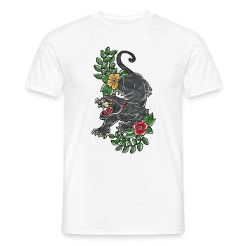 Panther old school traditional Tattoo Geschenk - Männer T-Shirt - Weiß - Vorne - AI Model Male 178 dark (178cm)