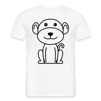 Singe animal comique - T-shirt homme - blanc - Devant - AI Model Male 178 dark (178cm)