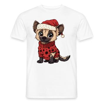 Bande dessinée de Noël de hyène - T-shirt homme - blanc - Devant - AI Model Male 178 dark (178cm)
