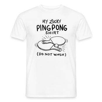 Lucky Ping Pong Shirt Tischtennis Sport Geschenk - Männer T-Shirt - Weiß - Vorne - AI Model Male 178 dark (178cm)