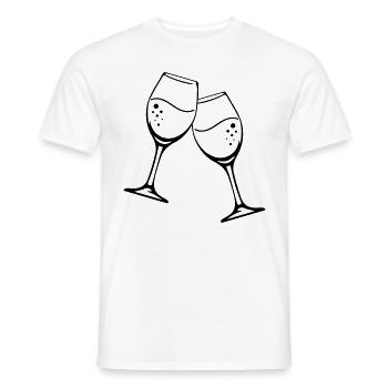 Sparkling Wine Glass Icon - Men's T-Shirt - white - Front - AI Model Male 178 dark (178cm)