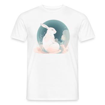 Rabbit Bunny Pastel Art - Men's T-Shirt - white - Front - AI Model Male 178 dark (178cm)