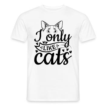 Katzenliebhaber Ich mag nur Katzen - Männer T-Shirt - Weiß - Vorne - AI Model Male 178 dark (178cm)
