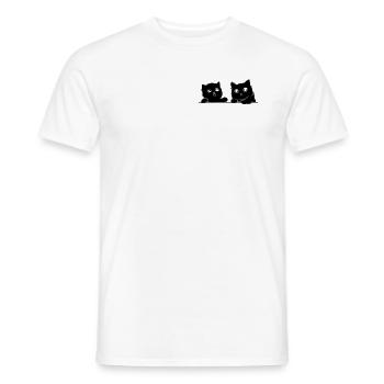 Amoureux des chats Bébé Amoureux des chats I Mignon K - T-shirt homme - blanc - Devant - AI Model Male 178 dark (178cm)