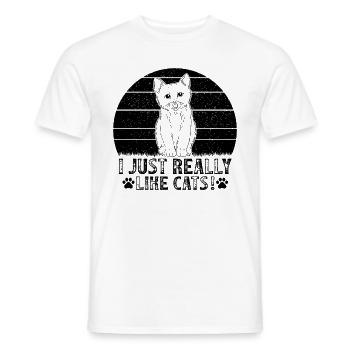 Amoureux des chats Drôles de chats que j’aime vraiment - T-shirt homme - blanc - Devant - AI Model Male 178 dark (178cm)
