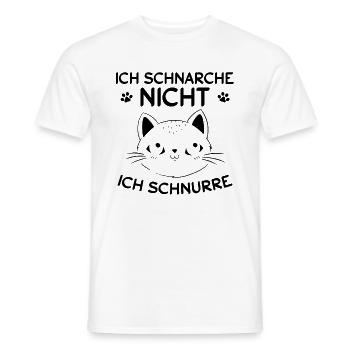 Ich schnarche nicht, Ich schnurre I Lustiges Katze - Männer T-Shirt - Weiß - Vorne - AI Model Male 178 dark (178cm)