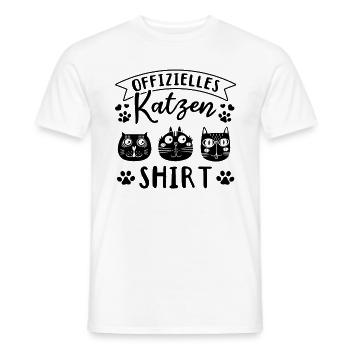 Katzen Lustige Katze I Offizielles Katzen - Männer T-Shirt - Weiß - Vorne - AI Model Male 178 dark (178cm)