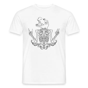 Halloween Skeleton with Dino Head Dinosaur Skeleton - Men's T-Shirt - white - Front - AI Model Male 178 dark (178cm)