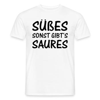 Halloween Sprüche I Süßes Sonst Gibt's Saures - Männer T-Shirt - Weiß - Vorne - AI Model Male 178 dark (178cm)