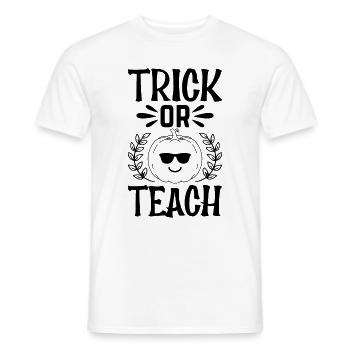 Pumpkin Trick Or Teach School Teacher Halloween - Männer T-Shirt - Weiß - Vorne - AI Model Male 178 dark (178cm)