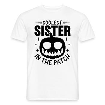 Halloween Coolest Sister dans le Patch I Sister Pum - T-shirt homme - blanc - Devant - AI Model Male 178 dark (178cm)