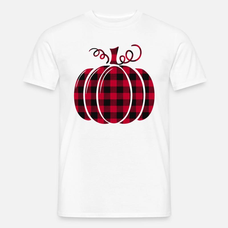 Halloween Pumpkin Red Pattern Pumpkin - Männer T-Shirt - Weiß