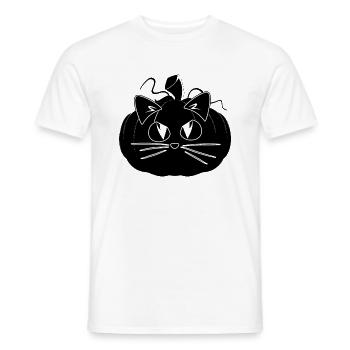 Halloween Citrouille Chat I Drôle Halloween Chat Pumpki - T-shirt homme - blanc - Devant - AI Model Male 178 dark (178cm)