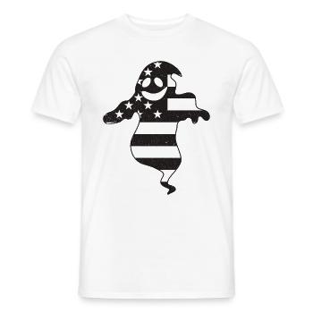 Halloween Ghost America Flag Ghost - Männer T-Shirt - Weiß - Vorne - AI Model Male 178 dark (178cm)
