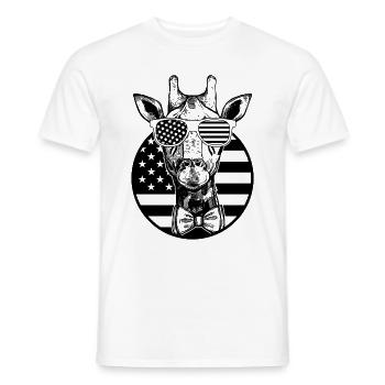 Girafe Drapeau américain Girafe Drapeau américain Girafe - T-shirt homme - blanc - Devant - AI Model Male 178 dark (178cm)