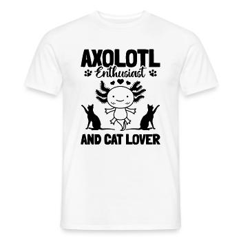 Kawaii Axolotl Axolotl Enthusiast And Cat Lover - Männer T-Shirt - Weiß - Vorne - AI Model Male 178 dark (178cm)