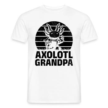 Axolotl Grandpa Axolotl Lover Kawaii Axolotl - Men's T-Shirt - white - Front - AI Model Male 178 dark (178cm)