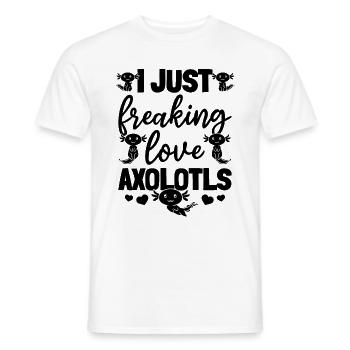 Axolotl Lover I Just Freaking Love Axolotls - T-shirt homme - blanc - Devant - AI Model Male 178 dark (178cm)