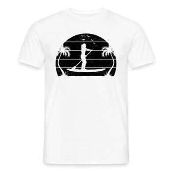 Sunset Stand Up Paddle Board - Water Sports SUP Gi - Männer T-Shirt - Weiß - Vorne - AI Model Male 178 dark (178cm)
