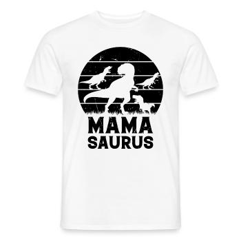 Mama Saurus Mama Dinosaur Family Mama Dino Mamasau - Men's T-Shirt - white - Front - AI Model Male 178 dark (178cm)