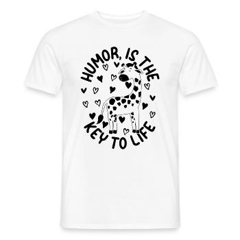 Girafe - L’humour est la clé de la vie - Giraffe Lover - T-shirt homme - blanc - Devant - AI Model Male 178 dark (178cm)