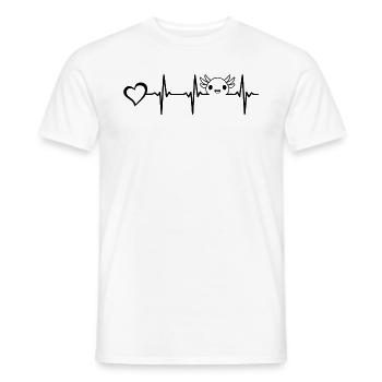 Axolotl Heartbeat Heart Axolotl Lover Kawaii Axolo - Men's T-Shirt - white - Front - AI Model Male 178 dark (178cm)