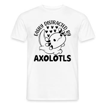 Axolotl Easily Distracted By Axolotls Cute Axolotl - Men's T-Shirt - white - Front - AI Model Male 178 dark (178cm)