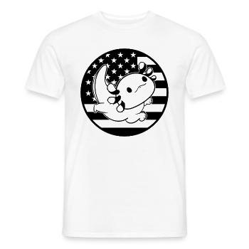 Kawaii Axolotl Americann Flag Axolotl US Flag Axol - Männer T-Shirt - Weiß - Vorne - AI Model Male 178 dark (178cm)