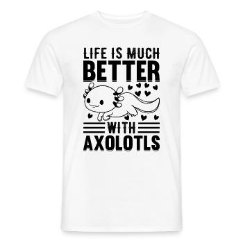 Axolotl Lover - La vie est bien meilleure avec Axolotls - T-shirt homme - blanc - Devant - AI Model Male 178 dark (178cm)