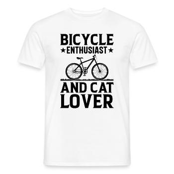 Passionné de vélo et amoureux des chats I Cyclistes Mounta - T-shirt homme - blanc - Devant - AI Model Male 178 dark (178cm)