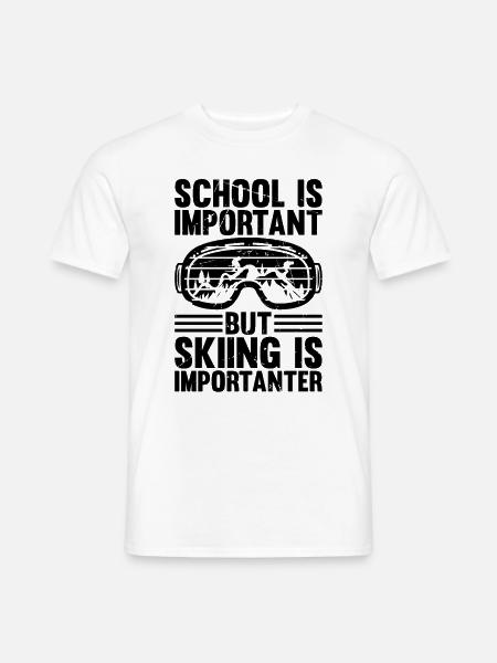 Ski Skiing Freestyle-Skiing School Skier - Männer T-Shirt - Weiß