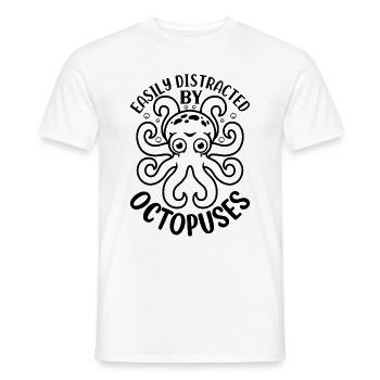 Kraken Octopus - Easily Distracted By Octopuses - Men's T-Shirt - white - Front - AI Model Male 178 dark (178cm)