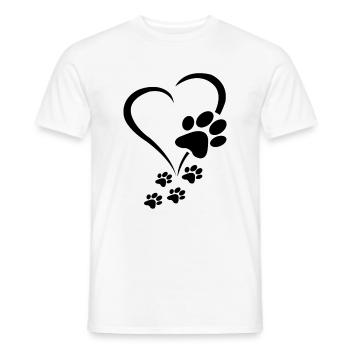 Dog Paw Heart Baby Dogs - Dog Paws Hearts Dog Paw - Männer T-Shirt - Weiß - Vorne - AI Model Male 178 dark (178cm)