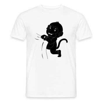 Singe Bébé Orang-outan - Singe mignon - T-shirt homme - blanc - Devant - AI Model Male 178 dark (178cm)