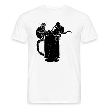 Singes orangs-outans avec de la bière - Funny Monkey - T-shirt homme - blanc - Devant - AI Model Male 178 dark (178cm)