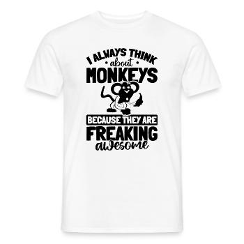 Amoureux des singes orangs-outans - Je pense toujours à Monk - T-shirt homme - blanc - Devant - AI Model Male 178 dark (178cm)