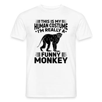 C’est mon costume humain, je suis vraiment un drôle de singe - T-shirt homme - blanc - Devant - AI Model Male 178 dark (178cm)