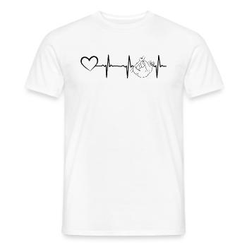 Sloth Heartbeat Heart Sloth Animal Sloth Heartline - Männer T-Shirt - Weiß - Vorne - AI Model Male 178 dark (178cm)