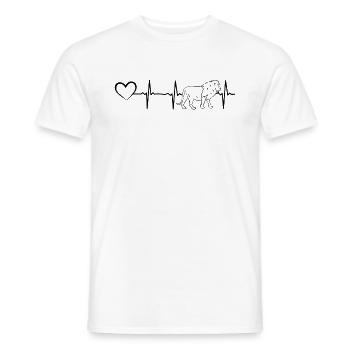 Lion Heartline Heart Lion Animal Lion Heartbeat Li - Men's T-Shirt - white - Front - AI Model Male 178 dark (178cm)