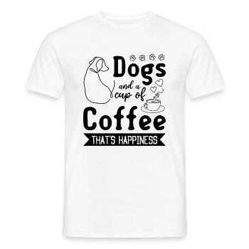 Propriétaire de chien - Des chiens et une tasse de café qui est Happin - T-shirt homme - blanc - Devant - AI Model Male 178 dark (178cm)