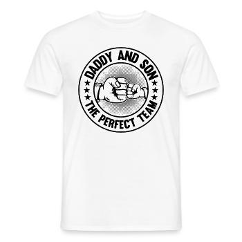 Daddy And Son The Perfect Team - First Father's Da - Men's T-Shirt - white - Front - AI Model Male 178 dark (178cm)
