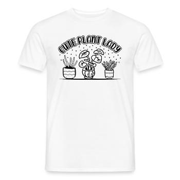 Cute Plant Lady Gardening Plant Lover Plants Garde - Men's T-Shirt - white - Front - AI Model Male 178 dark (178cm)