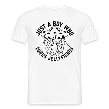 Jellyfish Lover - Just A Boy Who Loves Jellyfishes - Männer T-Shirt - Weiß - Vorne - AI Model Male 178 dark (178cm)