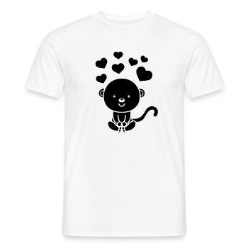 Cute Monkey Hearts Monkey With Hearts Monkey - Men's T-Shirt - white - Front - AI Model Male 178 dark (178cm)