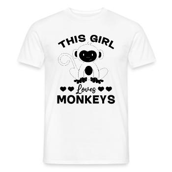 Monkey Lover - Cette fille aime les singes - T-shirt homme - blanc - Devant - AI Model Male 178 dark (178cm)