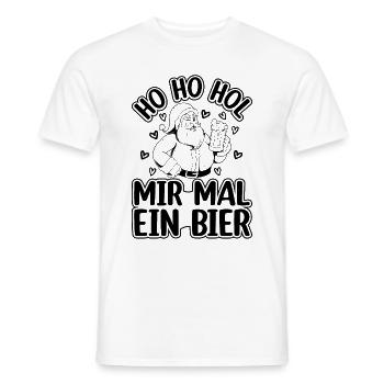 Weihnachten - Ho Ho Hol Mir Mal Ein Bier Weihnacht - Männer T-Shirt - Weiß - Vorne - AI Model Male 178 dark (178cm)